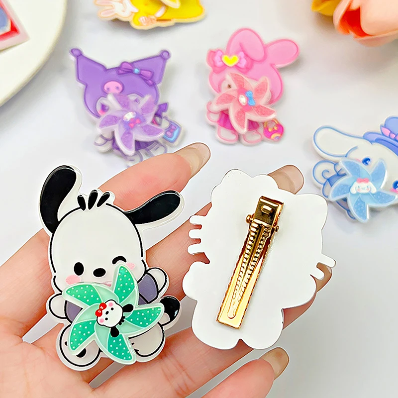 Creative Cute Anime Hair Clip Cartoon Rotating Windmill Hairpin Personality Sweet Hair Clip Children Hair Accessories Gifts