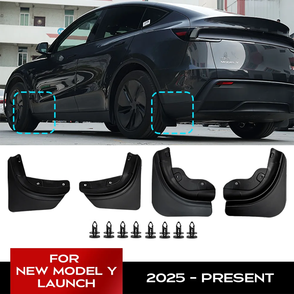 Mud Flaps For Tesla New Model Y 2025 Launch Juniper  No Drilling/Tape Splash Guards Fenders Mudguards Mudflaps