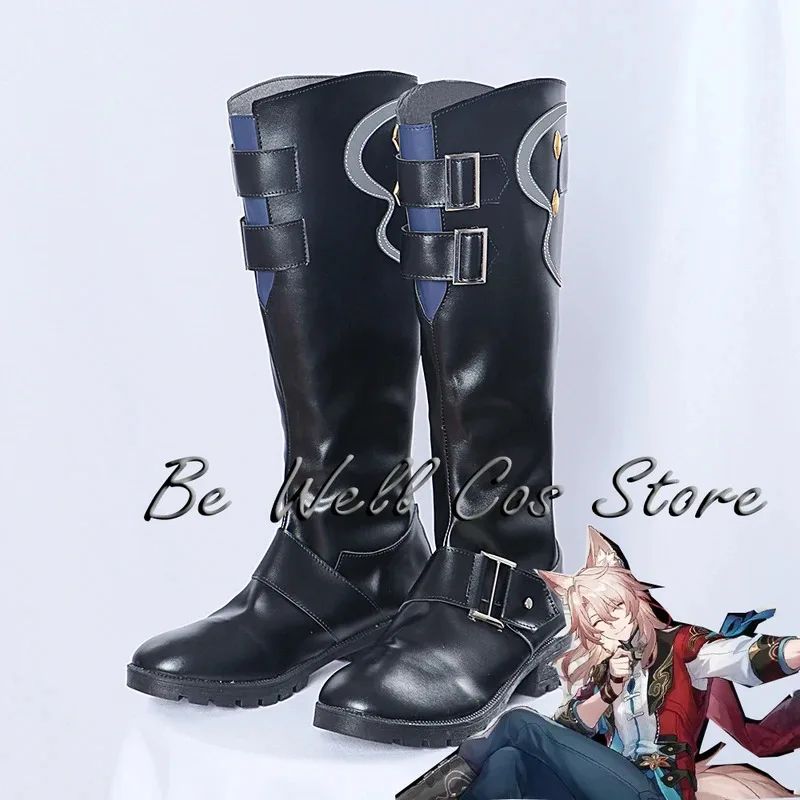 

IN STOCK Game Honkai Star Rail Jiaoqiu Cosplay Shoes Boots Fei Xiao Cosplay Pu Leather Shoes Halloween Party Prop