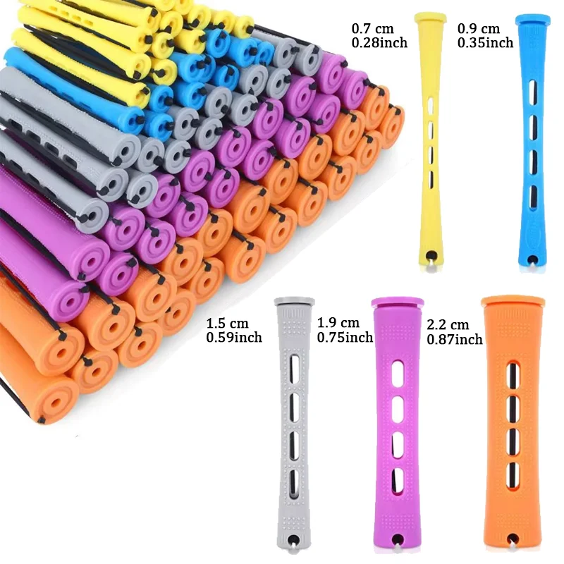 20Pcs/Set Of Perm Curling Rods 8 Sizes Of Curling Irons Plastic Cold Wave Rods Perming Rods Curling Irons Hair Styling Tools