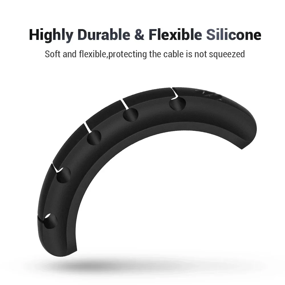 Enrouleur de câble USB en silicone L16, bureau bien rangé, gestion des clips, support pour souris, sauna, fil de téléphone