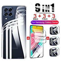 For Samsung Galaxy M53 Not Glass on For Samsung M13 M23 M33 M32 M52 4G 5G Screen Protectors+Back Water Gel 9IN1 HD Resist Film