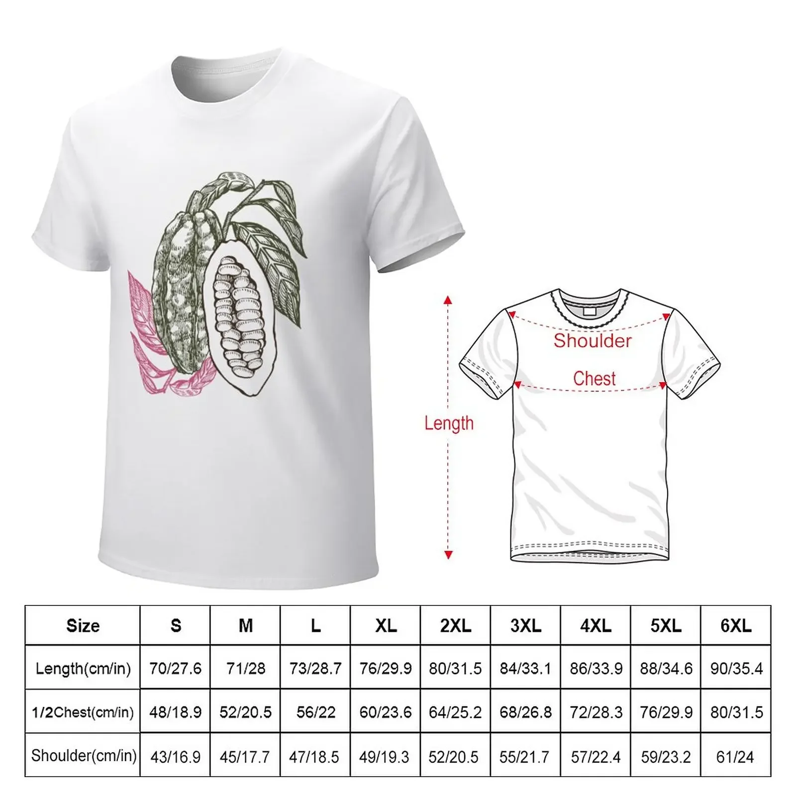 Sketched hand drawn cacao beans T-Shirt aesthetic clothes cute clothes quick-drying T-shirts for men cotton