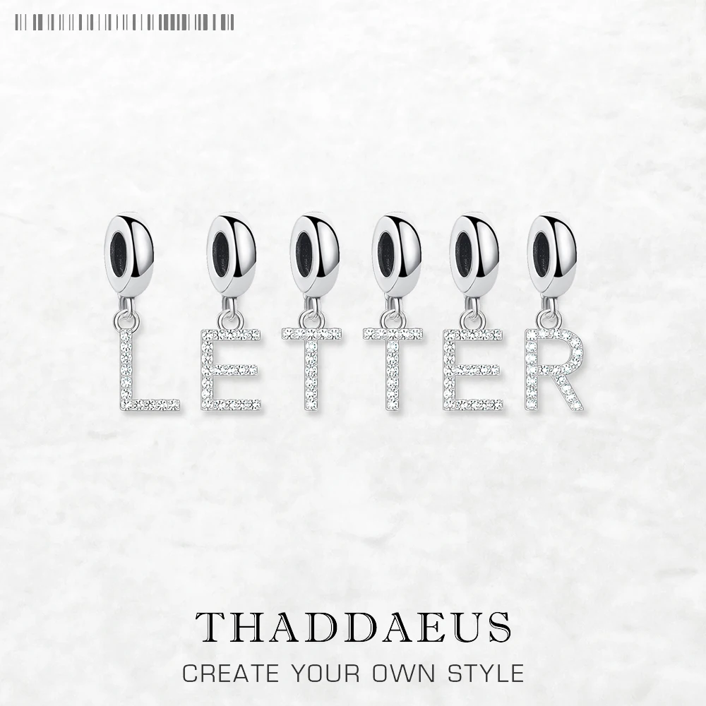 

Dangle Charm Letters White Stone Pendant Winter Brand New Jewelry Trendy Gift In Pure 925 Sterling Silver