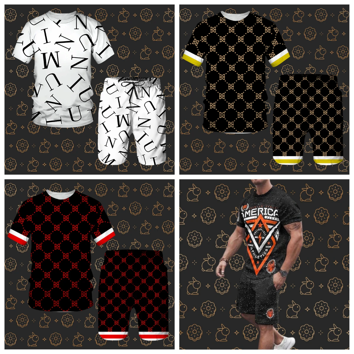 

2025 Summer Men's Tracksuit 3D Printing Women Oversized T-shirt Shorts Outfits Sets Kid Tracksuit Male Tshirt Set Men Tracksuit