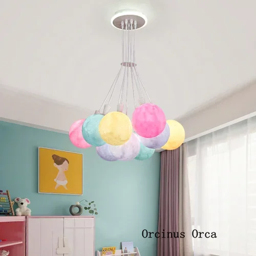 Cartoon creative color balloon chandelier Girl Bedroom children's room lamp lovely decoration candy color ball Chandelier