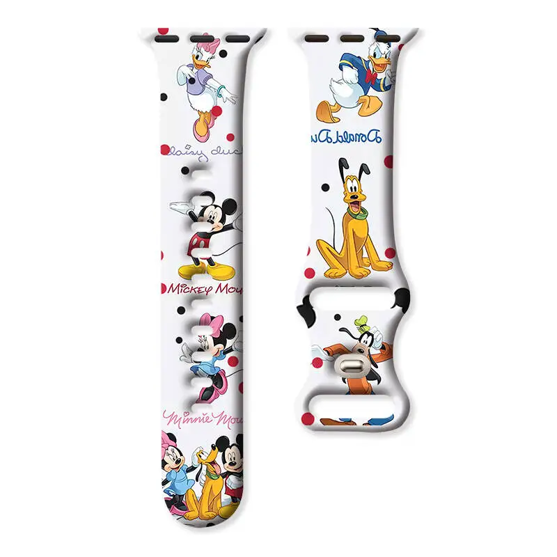 

Disney Mickey And Friends Print Strap for Apple Watch 11 10 9 Silicone Band Replaceable Bracelet for iWatch 44/42/41mm Watchband