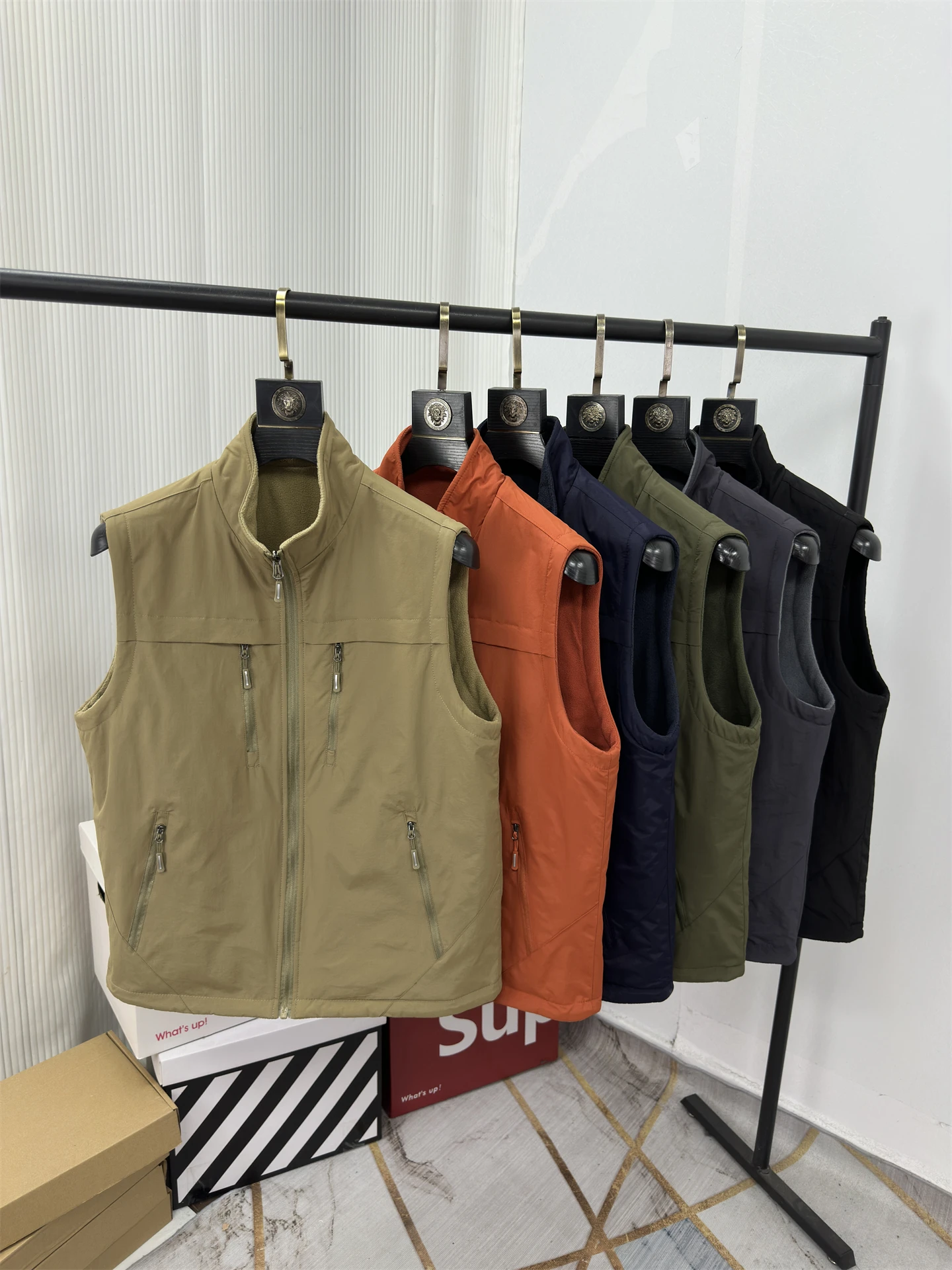 

Двусторонняя утепленная ветрозащитная куртка для активного отдыха и спорта, мужская, с флисовой подкладкой, воротником-стойкой, рабочая одежда, нейлоновая ткань