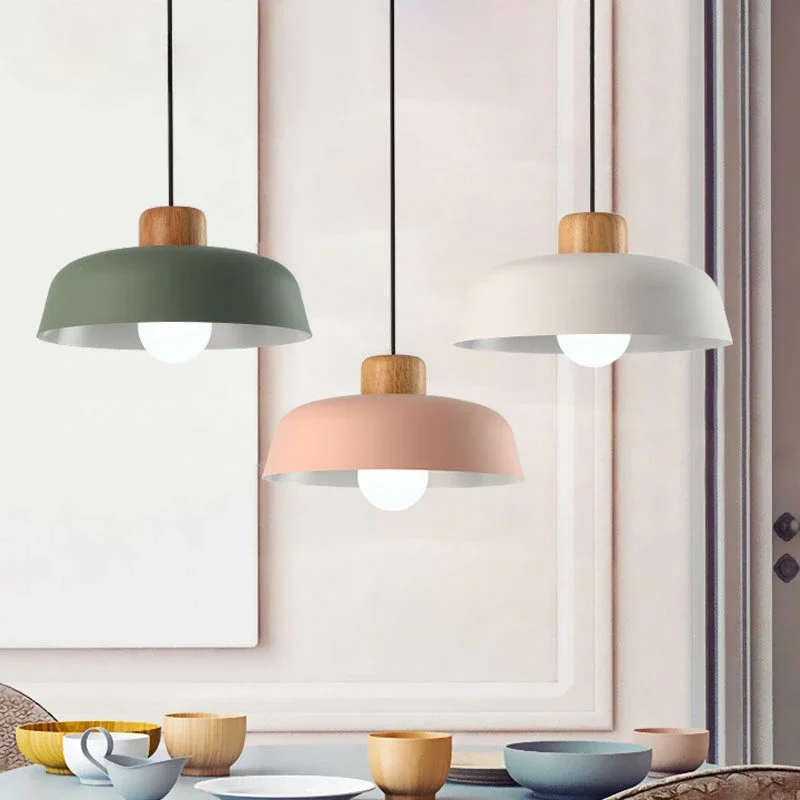 

PHYVAL Nordic Chandelier Modern Pendant Lamps Restaurant Kitchen Iron Hanging Light Creative Macaron Indoor lamps For Home Decor