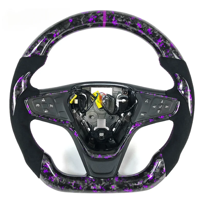 For Chevrolet Malibu Custom Purple Powder Forged Carbon Fiber Steering Wheel