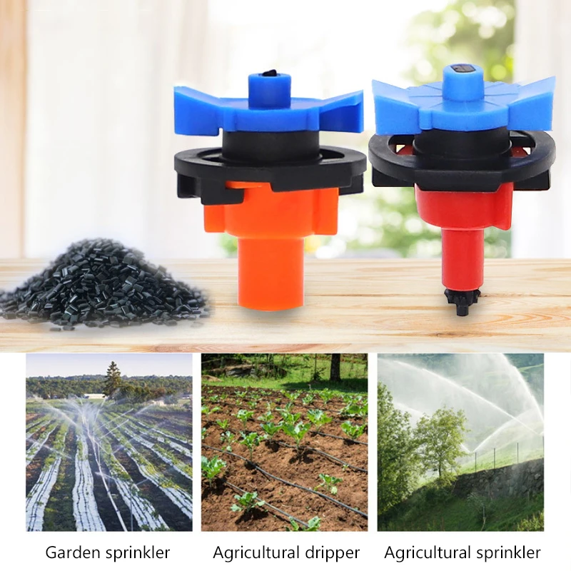 

10 шт., вращающийся на 360 градусов спринклер, подвесные фруктовые деревья, водосберегающий ирригационный микро-спринклер, вращающаяся насадка для теплицы