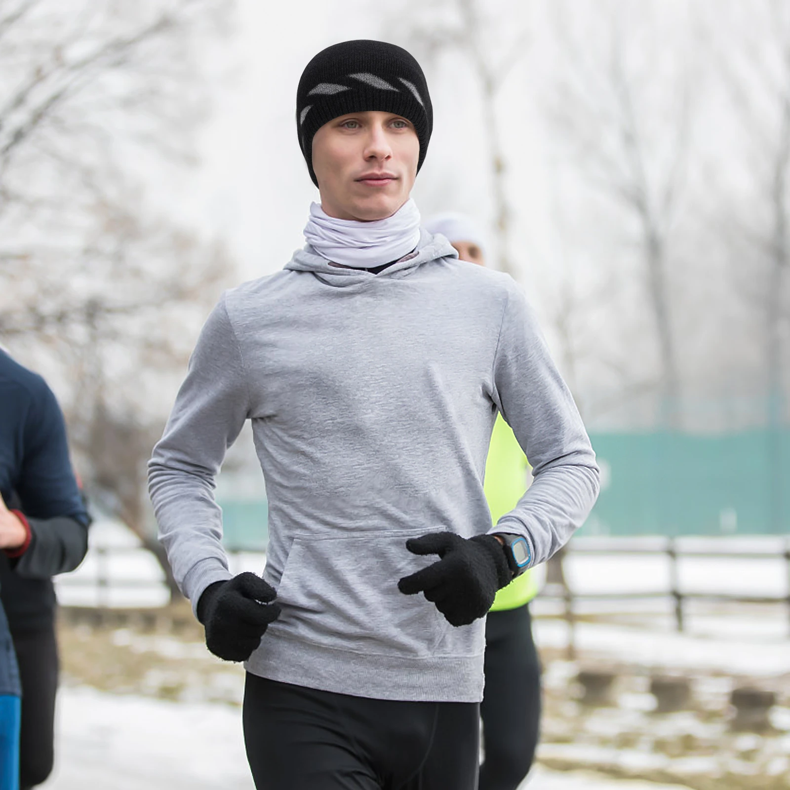 

Warm Knitted Sports Reflective Soft Hiking Windproof Durable Outdoor Warm Windproof Hat Cap Fashion Knitted Riding