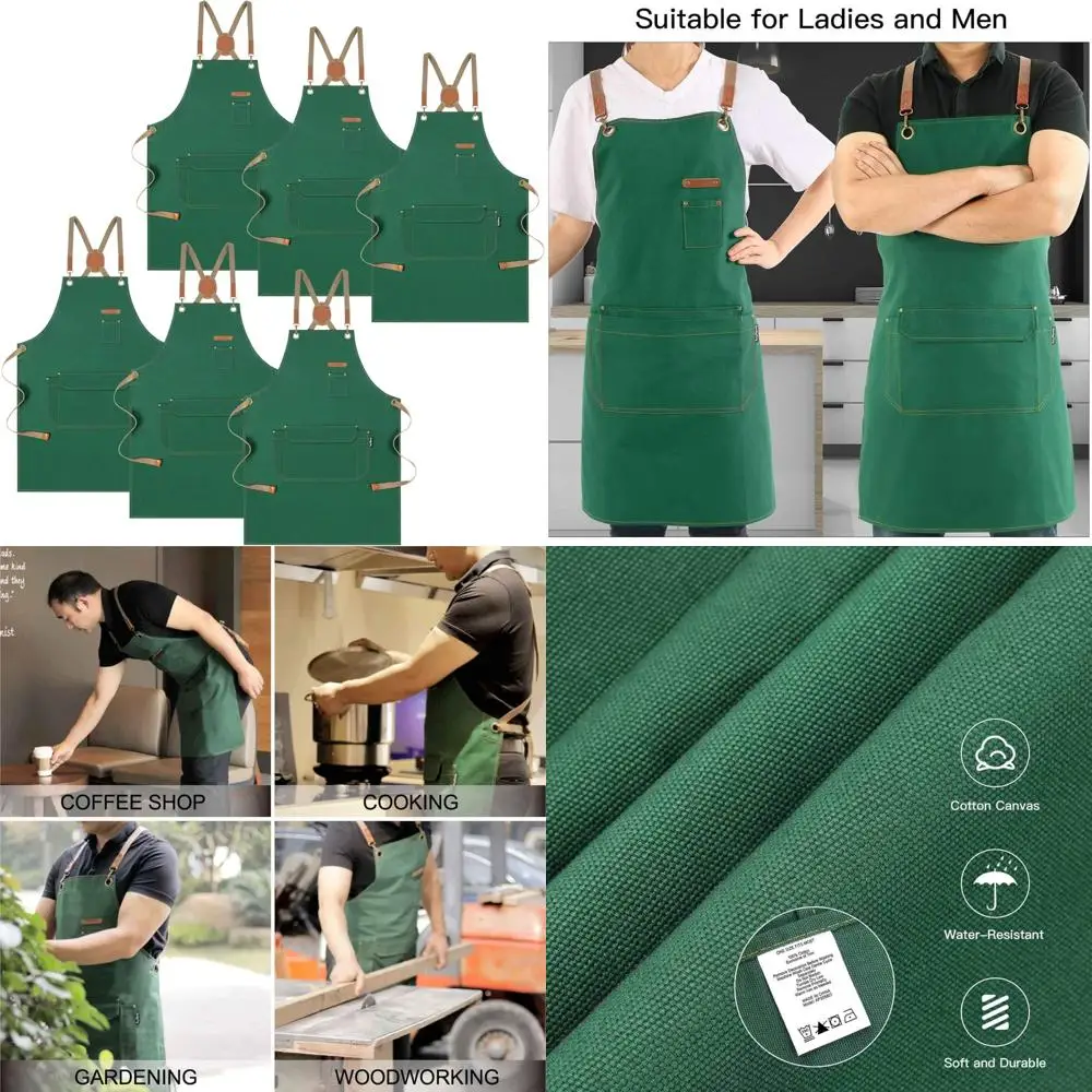 

Cotton Canvas Apron with Cross Back Straps for Unisex Use - Ideal for Artists, Painting, and Kitchen Cooking