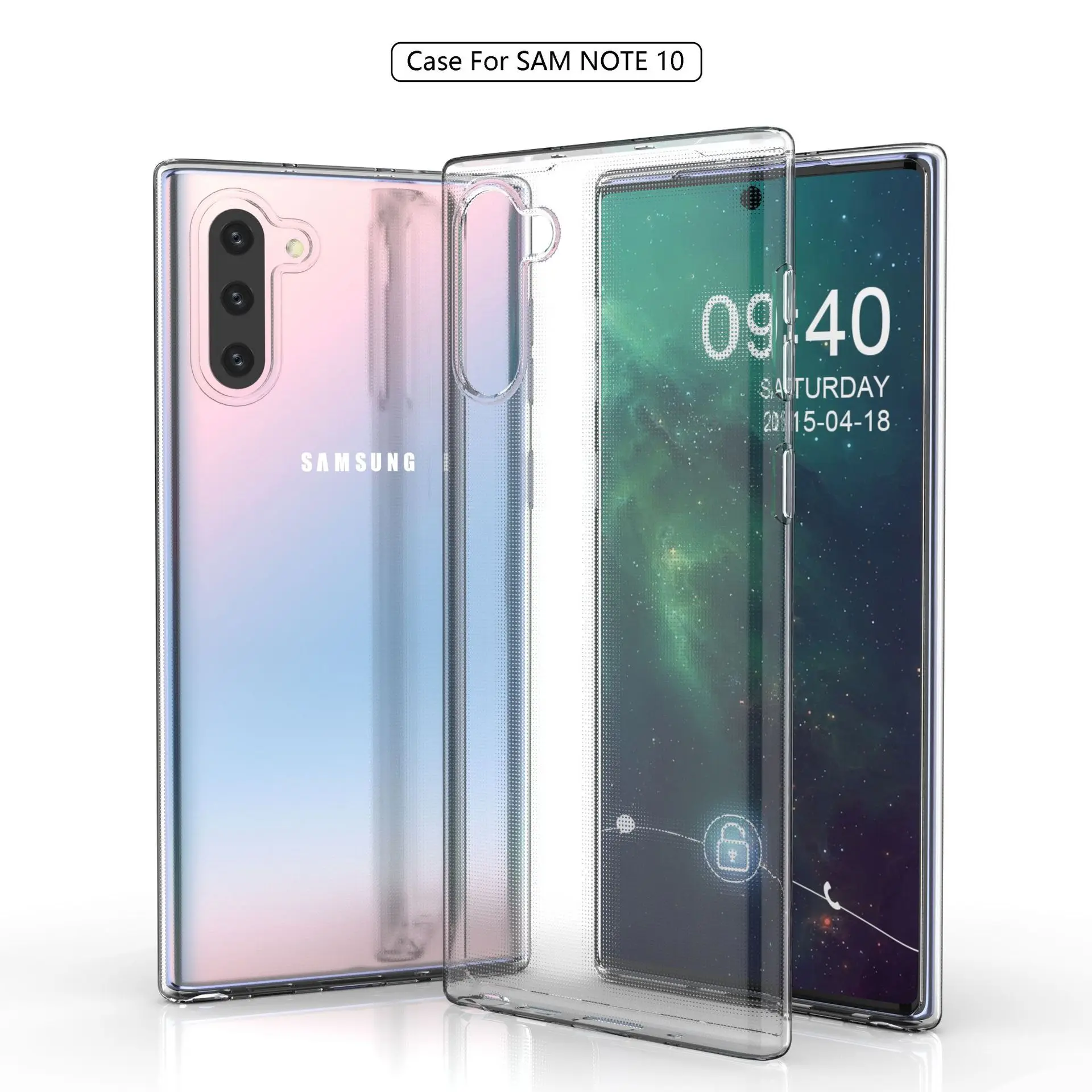 Clear Case for Samsung Galaxy Note 10 Transparent Soft TPU Shockproof Phone Back Case for Samsung Galaxy Note10 Protection Cover