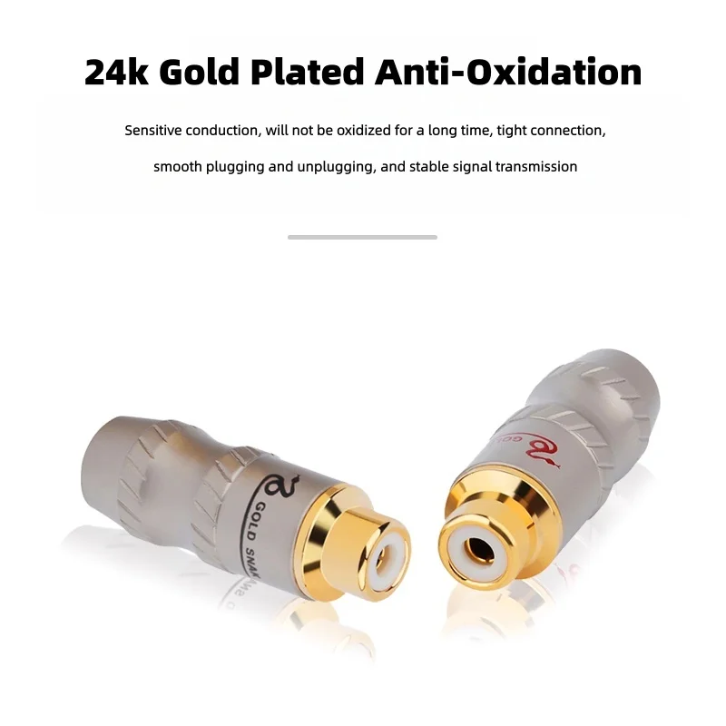 

8PCS HIFI RCA Female Plug Speaker Power Amplifier Signal Cable RCA Pure Copper Gold-Plated lotus Socket Audio Video Connector