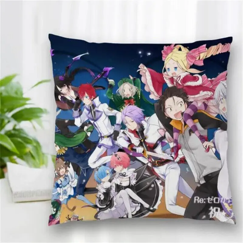 Cushion Re Zero Anime Pattern Cover Throw Pillow Case For Sofa Home Car Decor