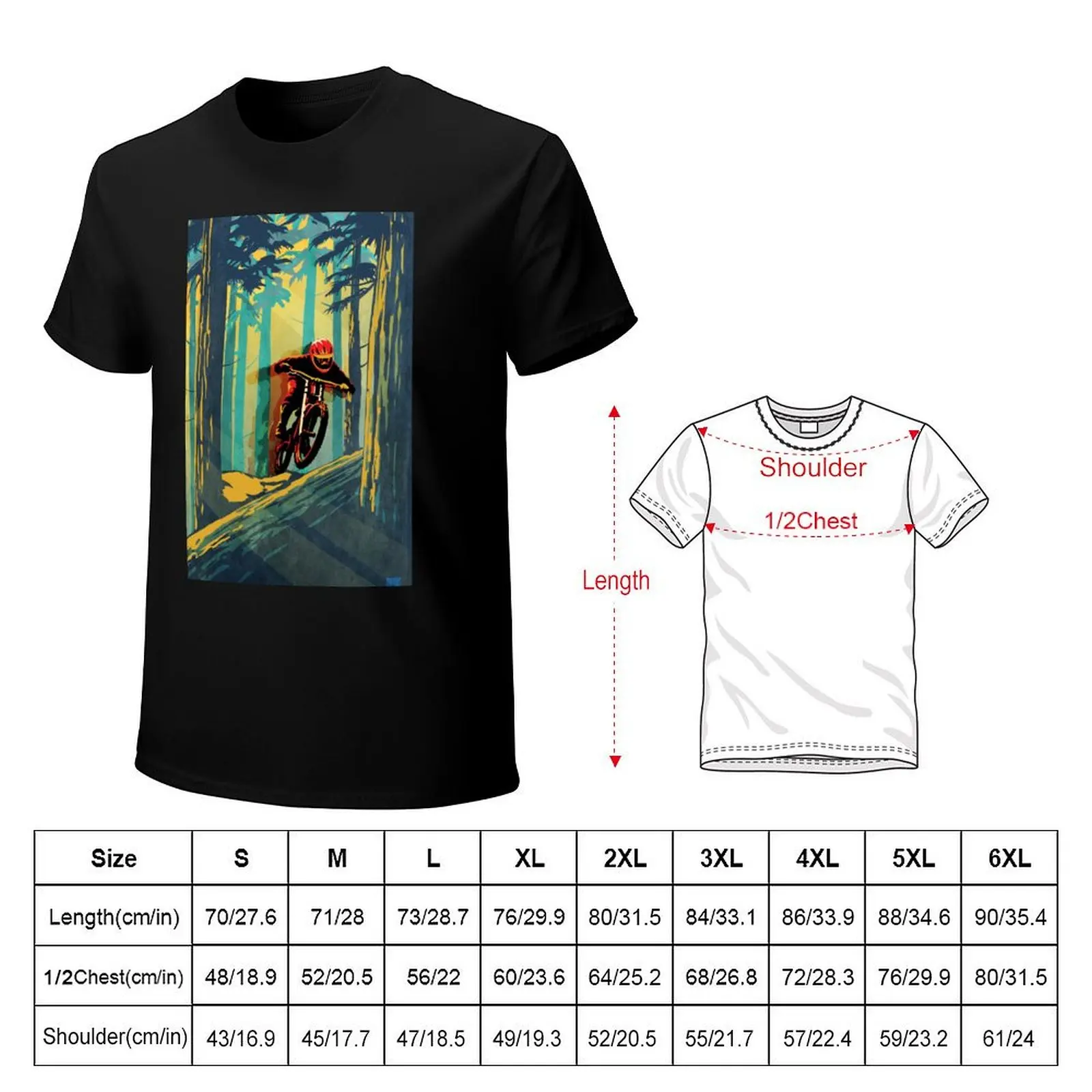 Forest log mountain bike ghost jumper T-Shirt graphic t shirts for man T-Shirt
