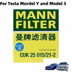 MANNFILTER FP/CUK25015 Cabin Air Filter suit For TESLA MOTORS Model 3 06.2018- Model Y 01.2021- 110768100A 110768100B 110768100C