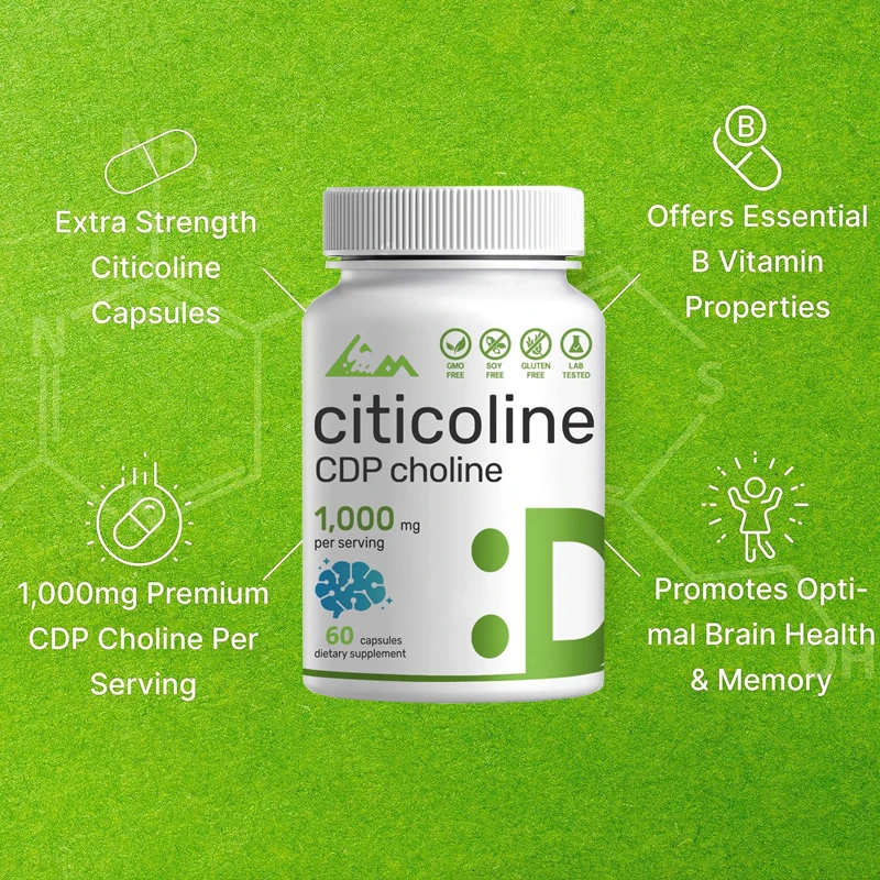 DEAL-CDP Suplemento Citicoline, Super Colina, Não GMO-60 Cápsulas