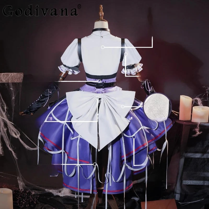 Cosplay traje feminino carnaval uniforme anime vestido de festa de halloween roupas de manga curta masquerade feminino vestido de jogo