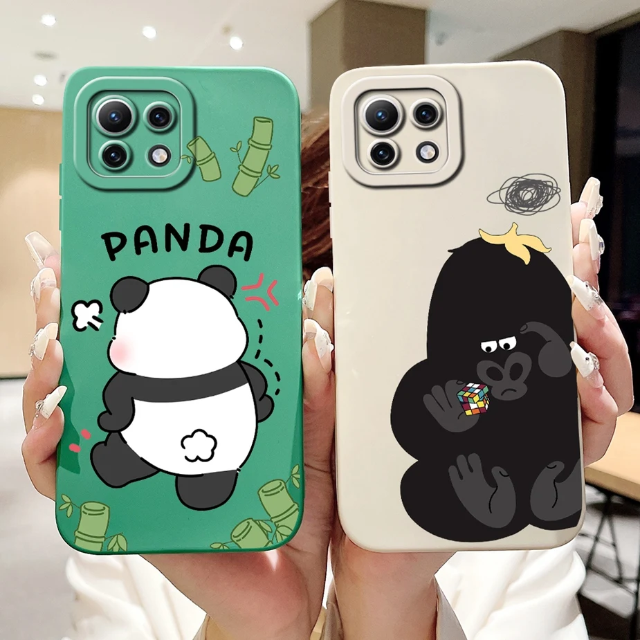 For Xiaomi Mi 11 Lite Case Mi11 Pro Cute Panda Cartoon Cover Shockproof Phone Cases For Xiaomi Mi 11 Ultra Mi11 Lite Soft Fundas