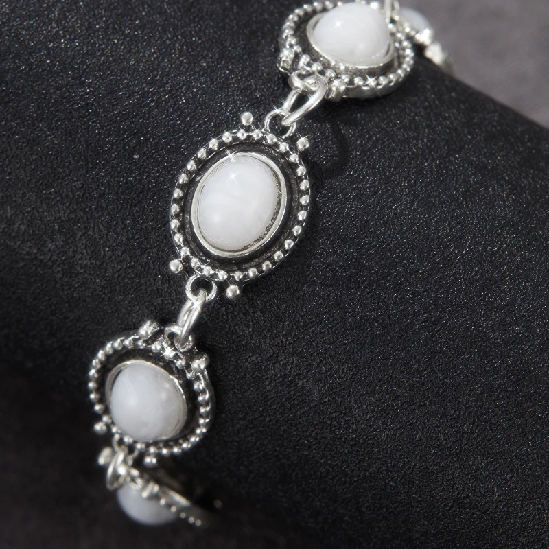 الطبيعية الاصطناعية البيضاوي Moonstone قابل للتعديل سوار امرأة رجل الأثرياء مجوهرات فاخرة أنيقة رومانسية بسيطة غرامة مجوهرات هدايا