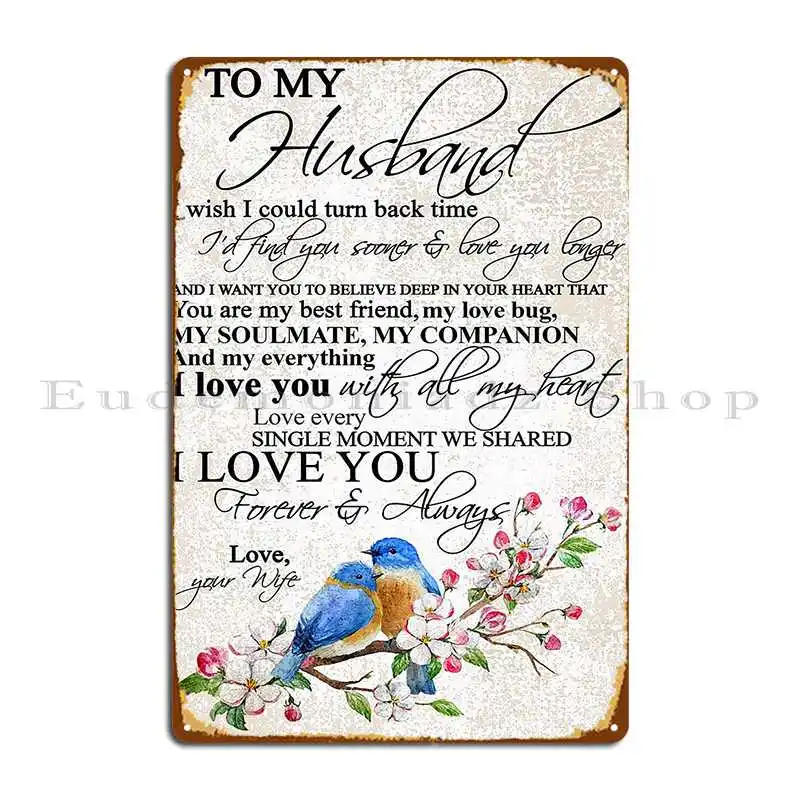 Love Quote For Husband Metal Sign Vintage Garage Designing Iron Garage Tin Sign Poster