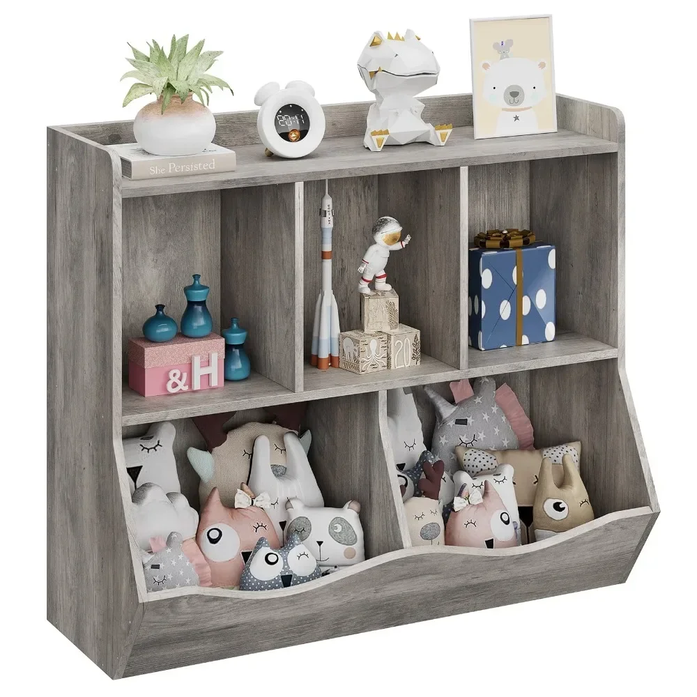 

Modern Kids Bookshelf and Bookcase Toy Storage Multi Shelf with Cubby Organizer Cabinet for Boys Girls,for Children Playroom