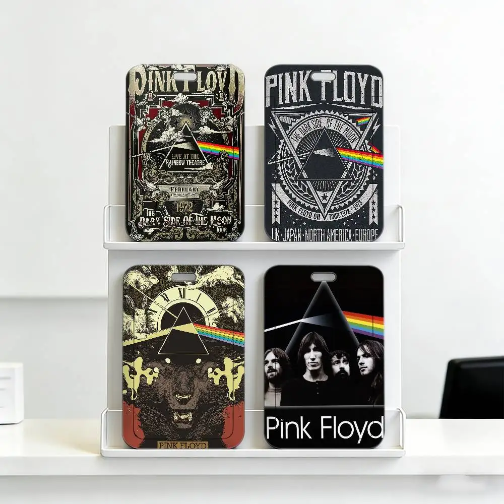 P-Pink F-Floyd Rock Band Premium ID Badge Holder with Neck Strap, Durable Card Cover Lanyard for Employee Work Pass, Office.