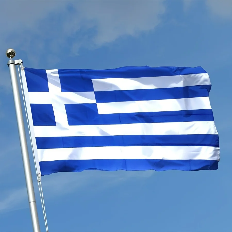 1pc 90*150cm 3x5fts Greek National Flags Greece Flag Banner - Perfect for Indoor & Outdoor Decor, Garden Home Decor
