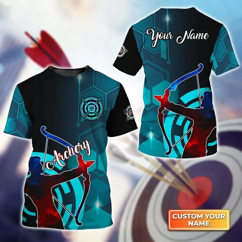 

1 Piece Custom Your Picture Fashion 3D Archery Tees Team Player Personalized Name Custom Print Men'S T Shirt Summer Casual O-Nec