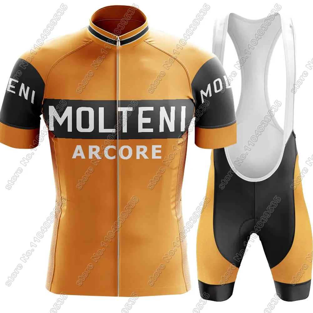 Retro Classic Team Cycling Jersey 2024 Set Summer Clothing Kits Men Road Bike Shirt Suit Bicycle Bib Shorts Maillot Ropa