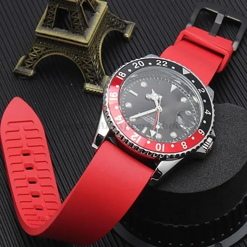 Silicone Watch Band Watrproof Straps for Rolex Water Ghost Strap 18mm 19mm 20mm 21mm 22mm 24mm Rubber Bracelet Watch Accessories image 4