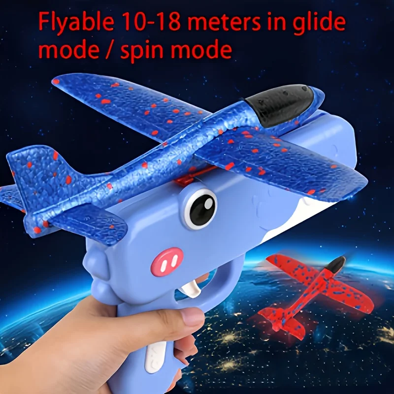 Dumb Dinosaur Ejection foam Aircraft Toy Gun One click Launch Three colors of indoor and outdoor aircraft guns can be selected