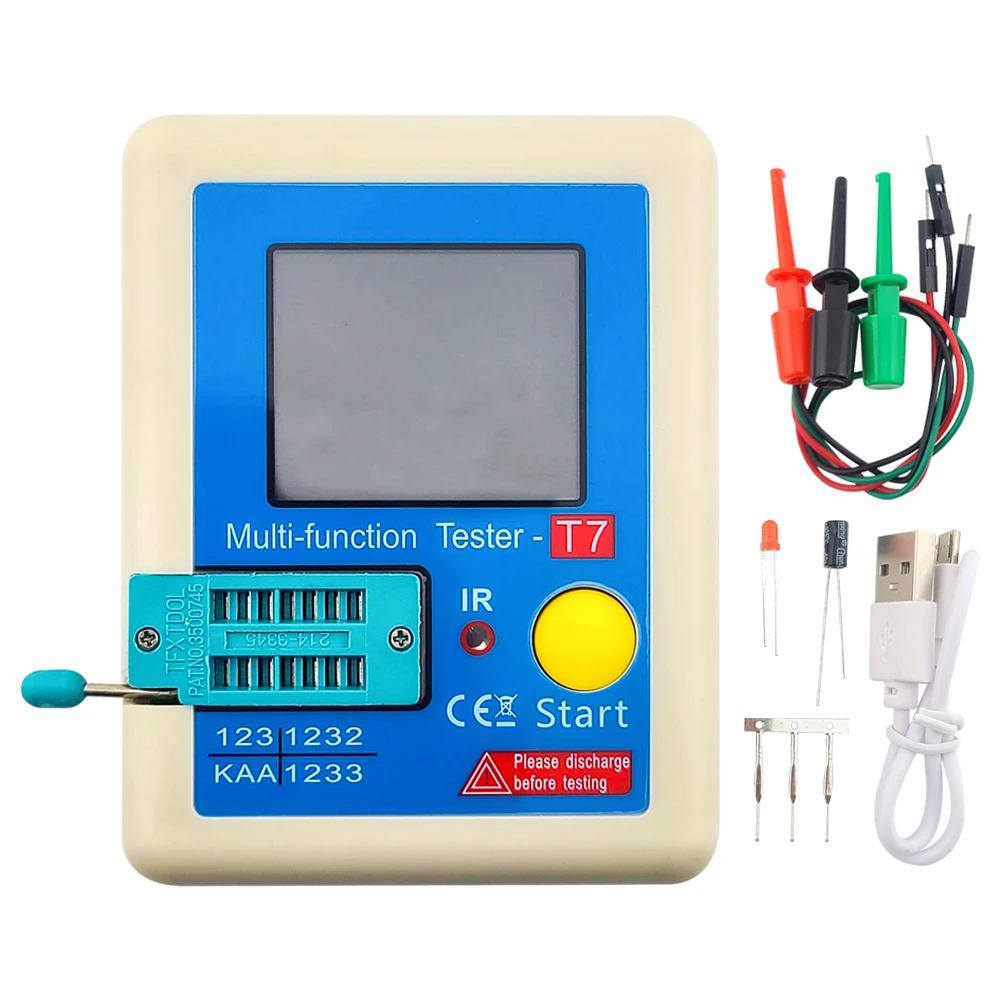 LCR-T7 Transistor Tester With 3.5 Inch TFT Display IR Multimeter for NPN PNP Diode Capacitor High Speed Multi-Meter