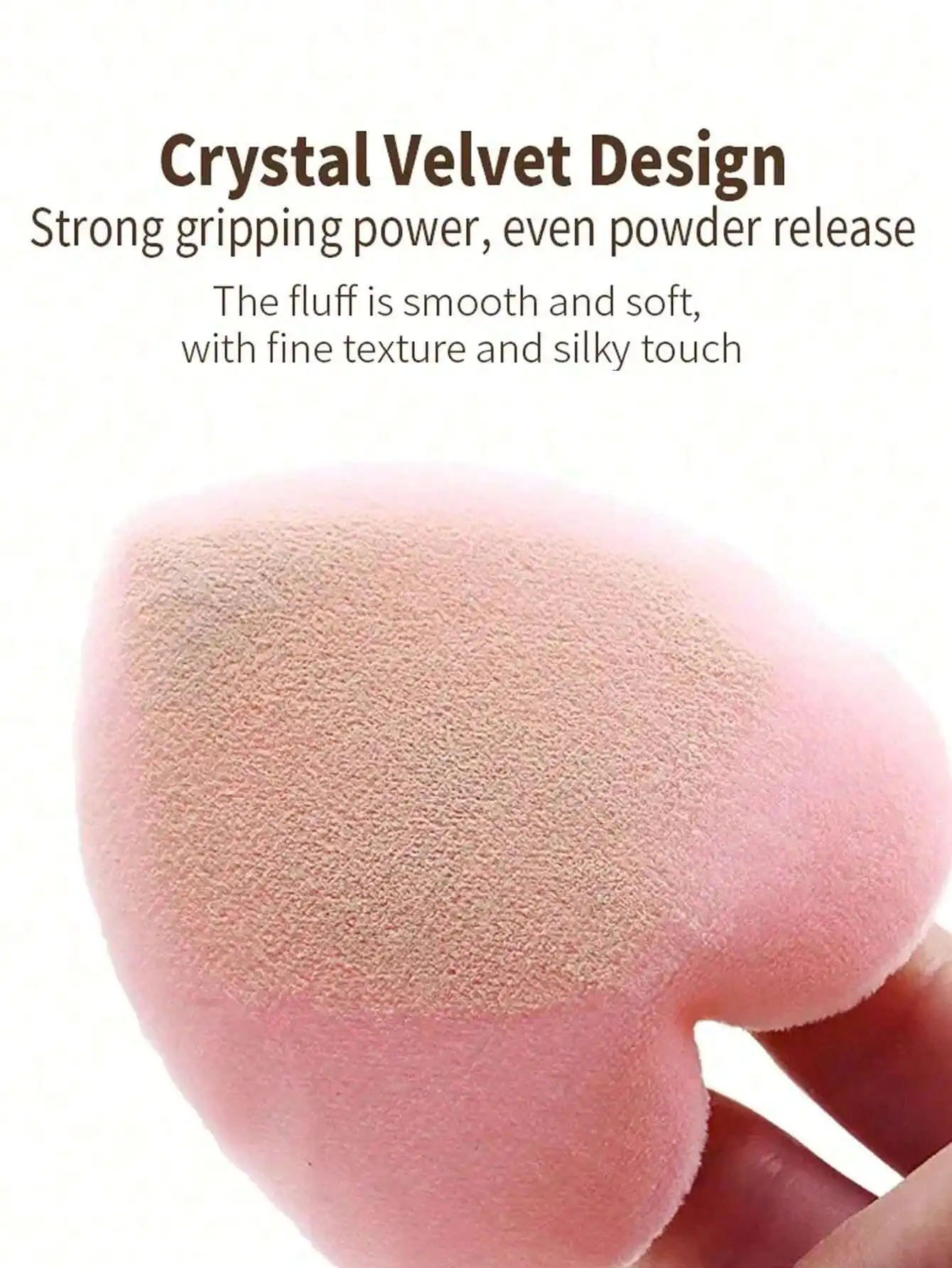 8 pieces Heart-shaped velvet love puff, designed for contouring, eyes and eye area for fine powder application.