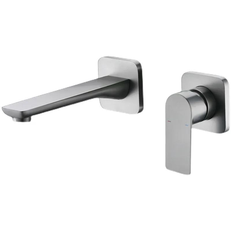 

Серый скрытый настенный смеситель для горячей и холодной воды, межплатформенная раковина, встроенная раковина, черный, термоплавкий