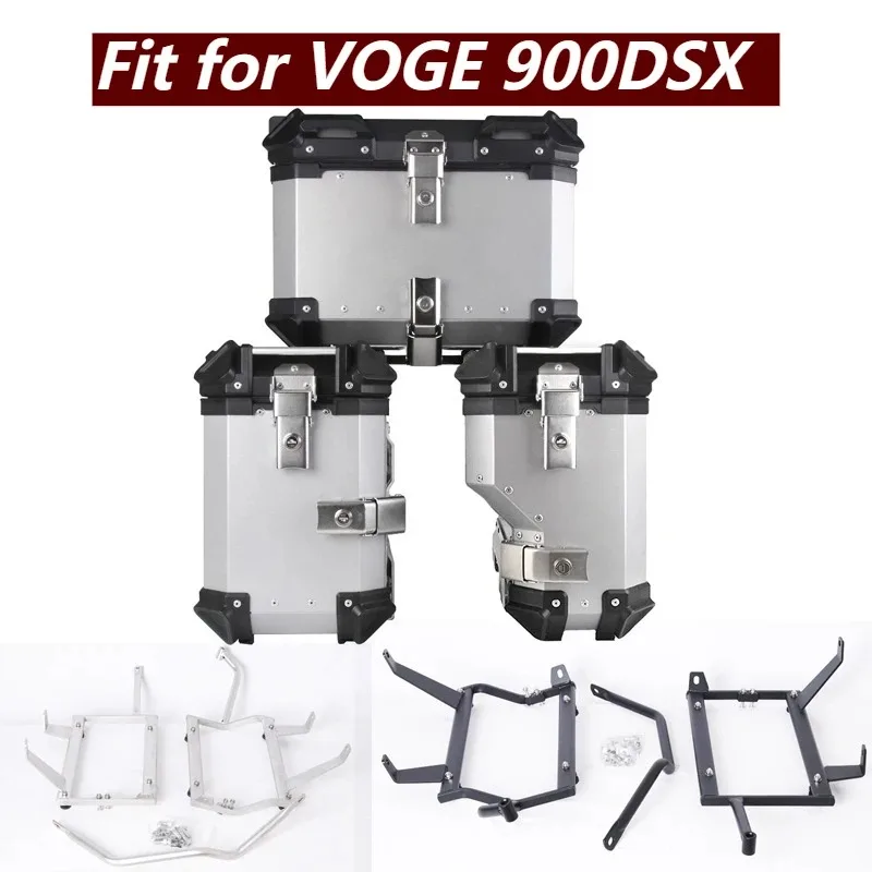 38L Aluminum Waterproof Motorcycle Saddlebag - Side Luggage Box Storage Travel Trunk Carrier Case Toolbox Fit for VOGE 900DSX