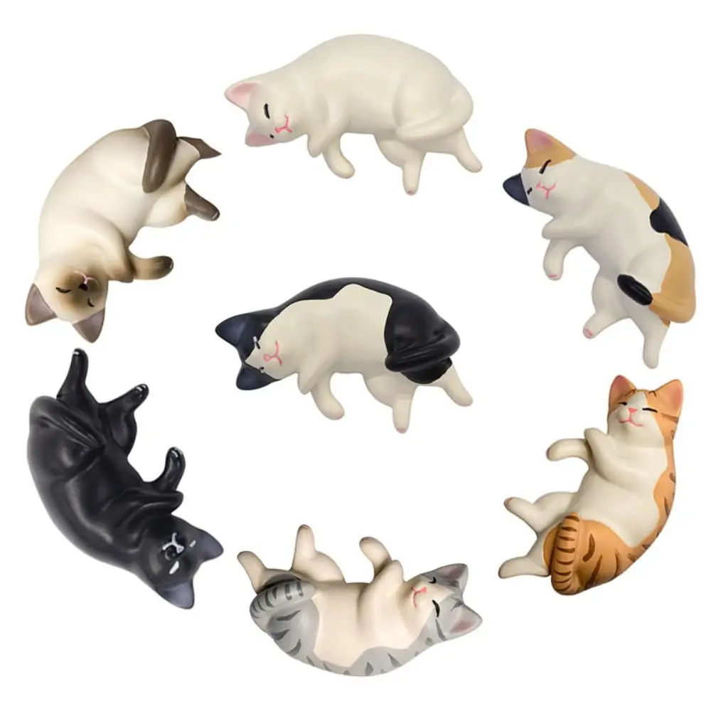 Cute Simulated Cat Fridge Ornaments Simulation Handicraft Cat Resin Accessories Resin Sleep Cat Lazy Cat Miniatures