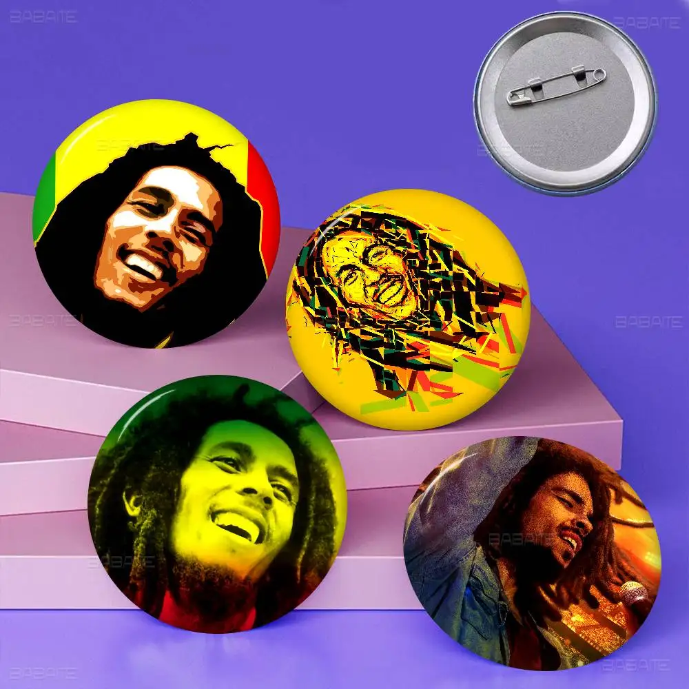 Jamaican Bob Reggae Marley New  Brooches Soft Button Pin Funny Silly Gnarpy on A Skateboard Meme Badge Gamer Collection Gifts