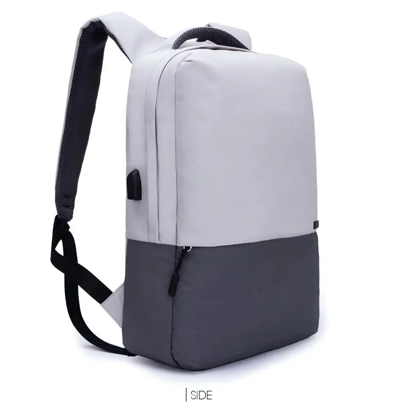 TINYAT Men's Color Clashes Backpacks Port Breathable Back With USB Lightweight Travel Bag School Travel, Library School Bag