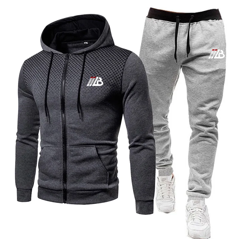 Hot New Fashion Mens Casual Set Jogger Jogging Tracksuit Zipper Hoodies+Pants 2Pcs Sets Men\'s Sportswear Sport Suit Men Clothing