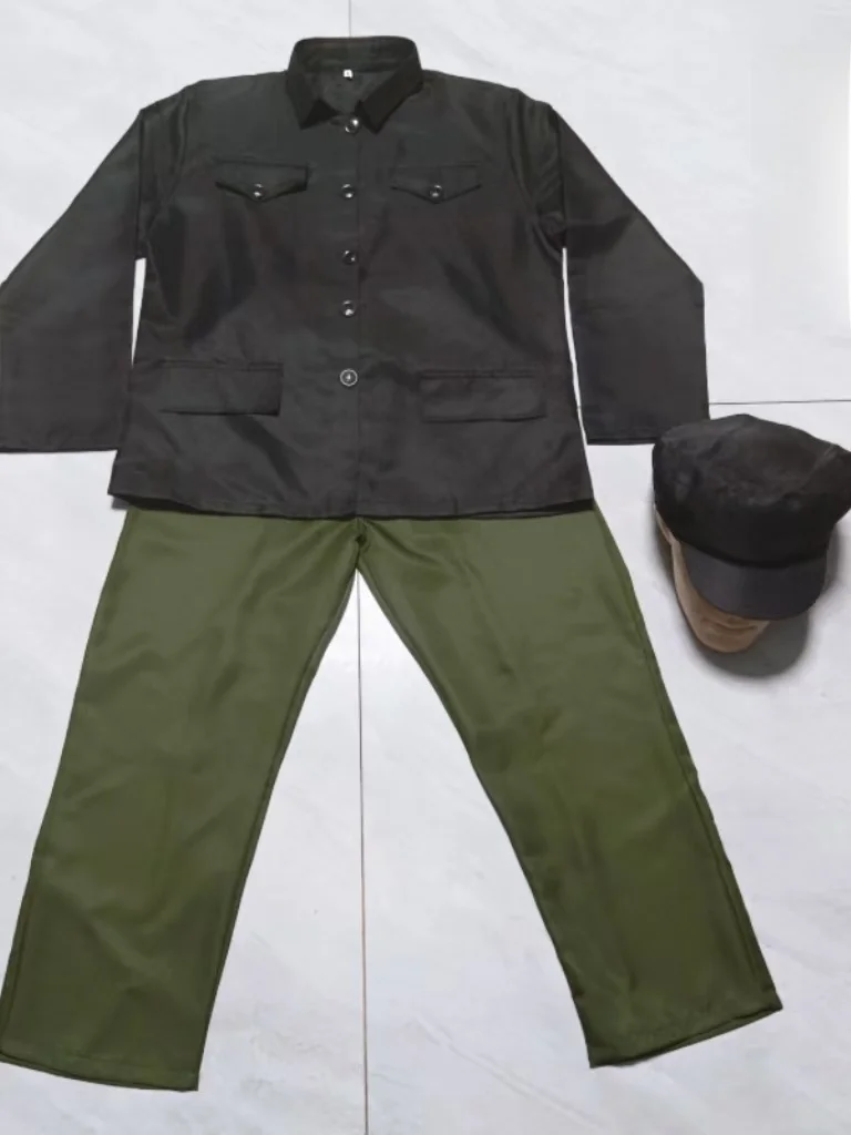 Classic Zhongshan Suit Men's Vintage Costume Rural Laborer Style 70s Stage Performance Outfit Retro Chinese Ethnic Fashion