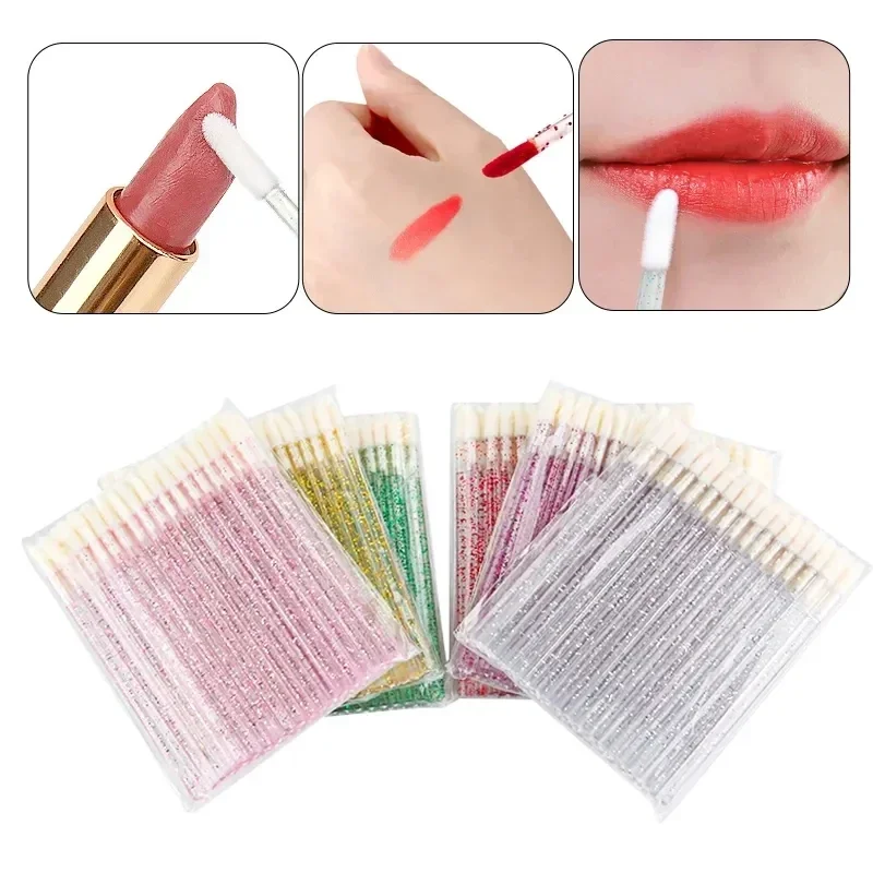 1000pcs Disposable Crystal Stick Lip Brush Mascara Wands Applicator Diamond Brushes Cosmetic For Eyelashes Extensions Supplies