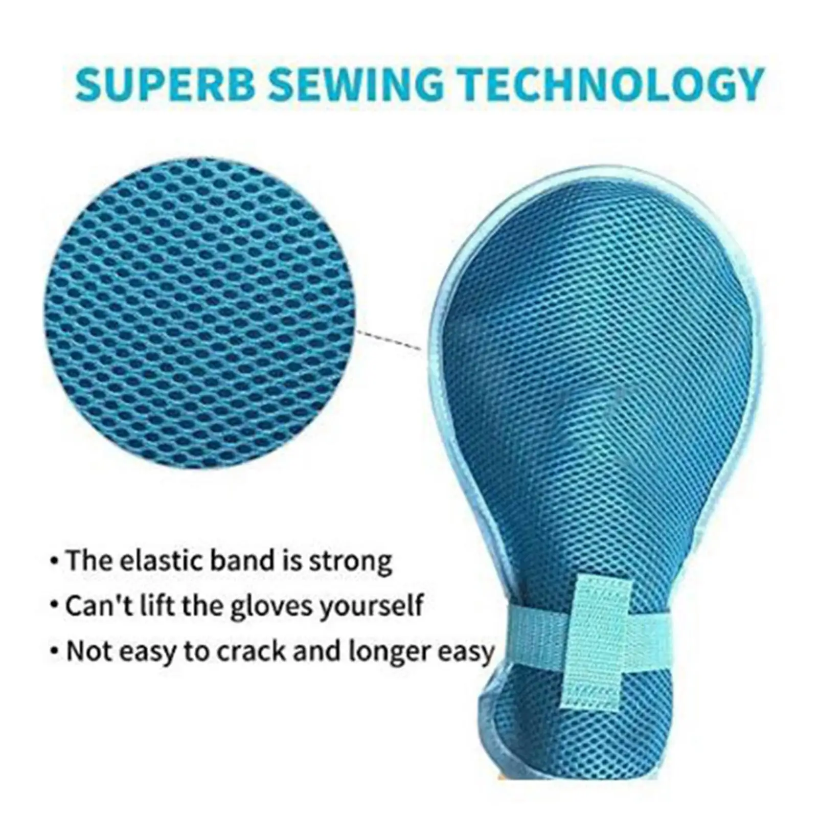 ๏ผ Safety Restraint Glove Protectors Personal Safety Devices Finger Control - Blue