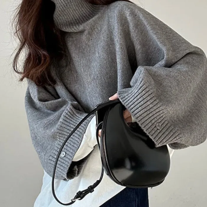 

Модный осенне-зимний свитер с высоким воротником, женская верхняя одежда, шикарный винтажный дизайн Agel Sli, длинное волокно из полиэстера