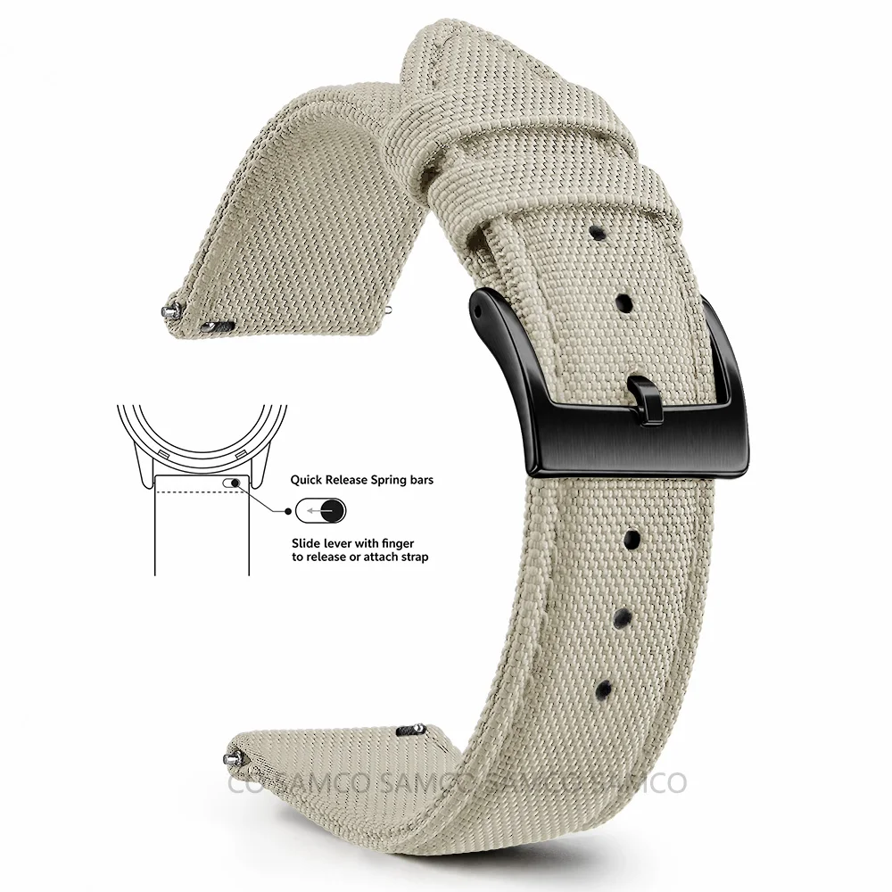 Hochwertige Segeltuch-Uhrenarmbänder, Premium Nylon-Uhrenarmbänder, 18mm 20mm 22mm Schnellwechsel-Uhrenarmbänder, für Herren und Damen