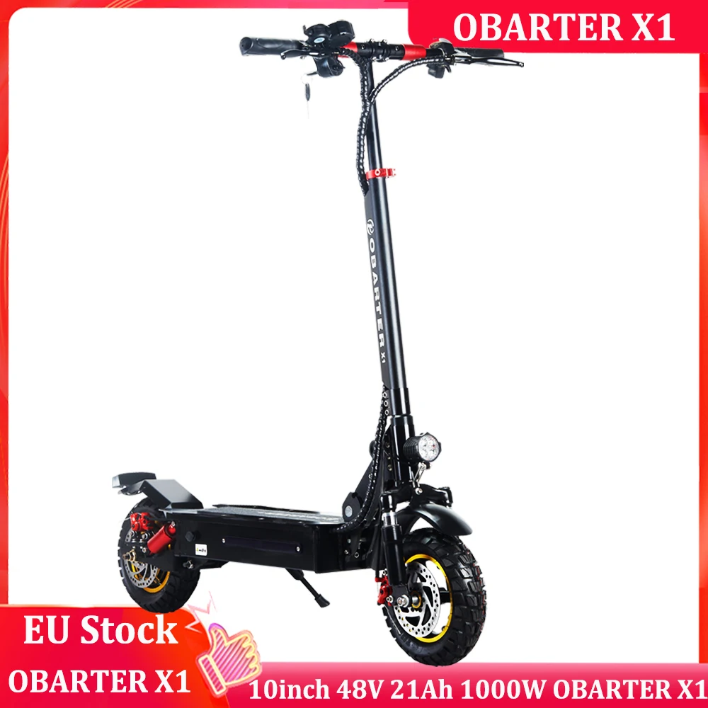 

EU/USA Stock OBARTER X1 10inch 48V 21Ah Dual Motor 1000W Top Speed 45km/h Powerful Adults Electric Scooter Free shipping from EU