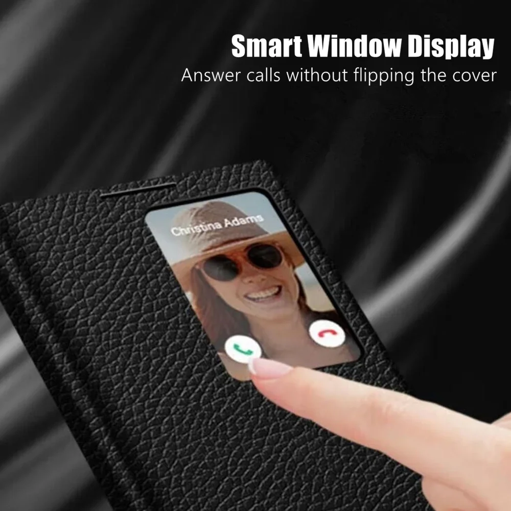 Wallet Cover For Samsung Galaxy S23 Ultra S24 Ultra Window View Intelligent Operation Flip-free Answer Calls Smart Leather Cases