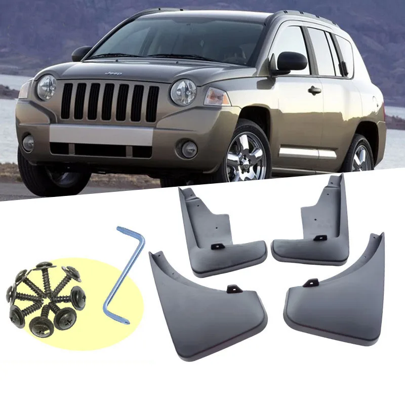 

4pcs/set car Mudguards For JEEP COMPASS 2006 2007 2008 2009 2010 fender Mud Flaps Splash Guard MUDFLAPS